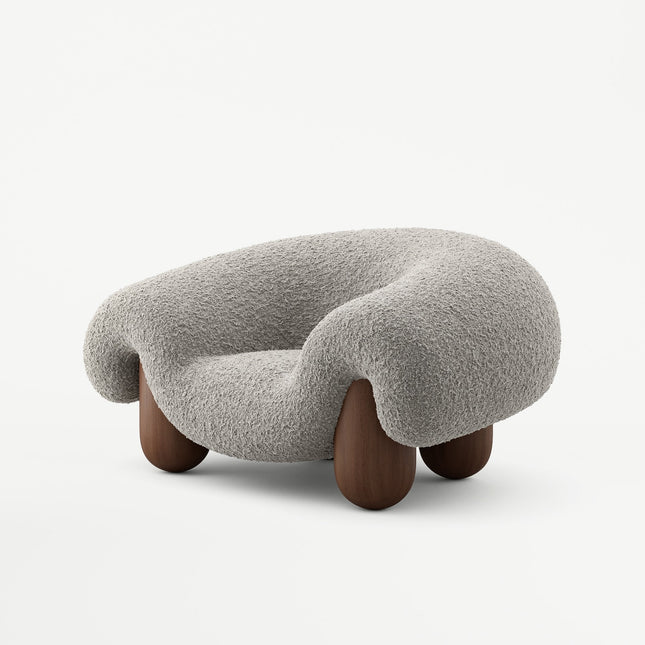 Sculpta Nest Lounge Chair Mid Century Modern European Inspired Solid Wood Legs Fixed Base Living Room Chair and Lounge Room