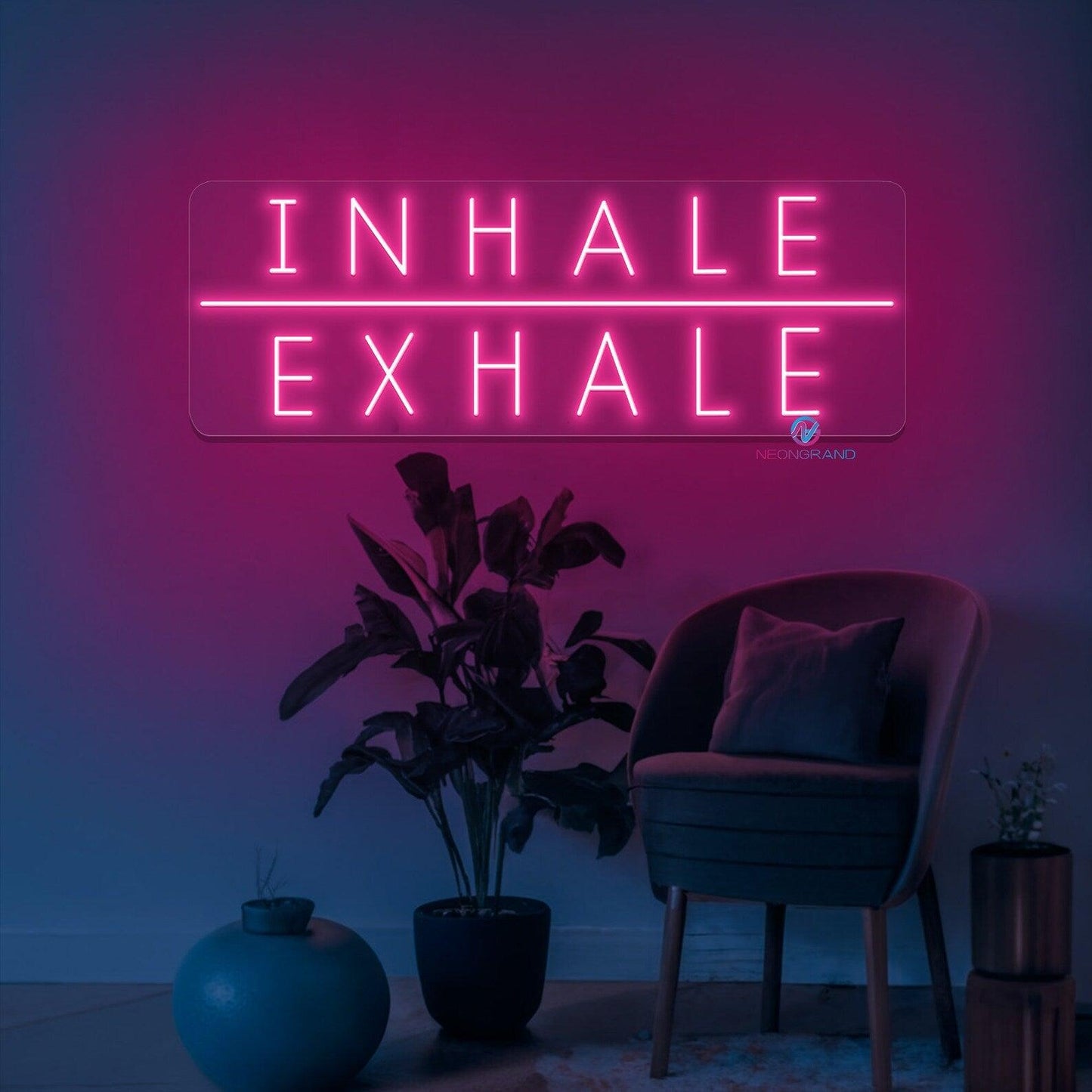 Inhale Exhale Neon Sign - Uber Decor