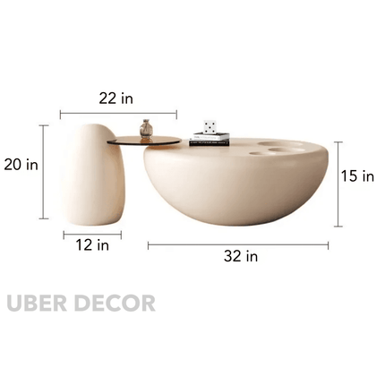 Jhelum Modern Sculptural Minimalist Coffee Table for Living Room