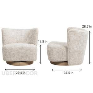 LARA – Modern Lounge Chair with Oak Base for Living Room, Hotel, Bedroom & Vanity Spaces - Uber Decor