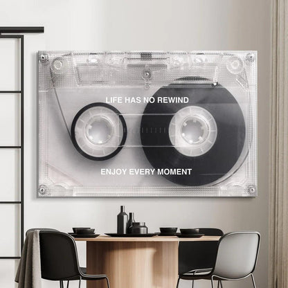 Life has no rewind Cassette Tape Wall Art - Uber Decor