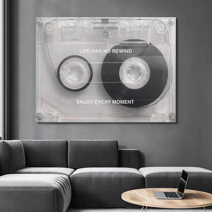 Life has no rewind Cassette Tape Wall Art - Uber Decor