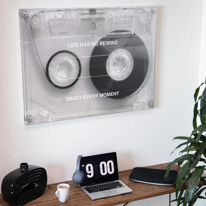 Life has no rewind Cassette Tape Wall Art - Uber Decor