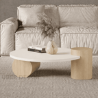 Off-White with Light Oak Accent