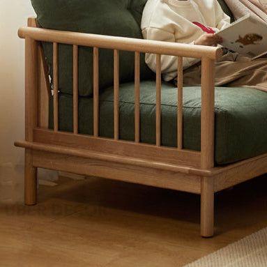 Denton Wooden Sofa with Storage Japandi Functional Couch for Living Room