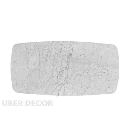 Truehome Dining Table Elegant Marble Top with Solid Wood Base Contemporary European Inspired Dining Table for Dining Room Kitchen and Living Spaces
