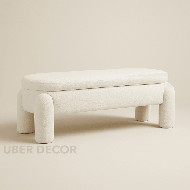 Meloa Modern Japandi-Inspired Flip Top Storage Bench – Whimsical Minimalist Organizer for Entryway, Bedroom & Living Room