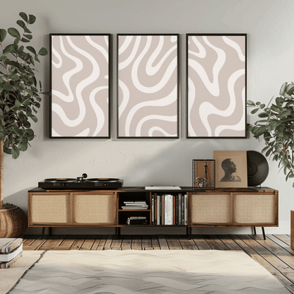 Monotono - Lines Minimalist Monotone Abstract Wall Art