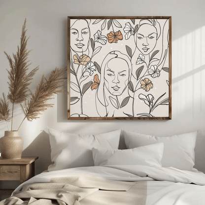 Moody Monochrome Faces Wall Art