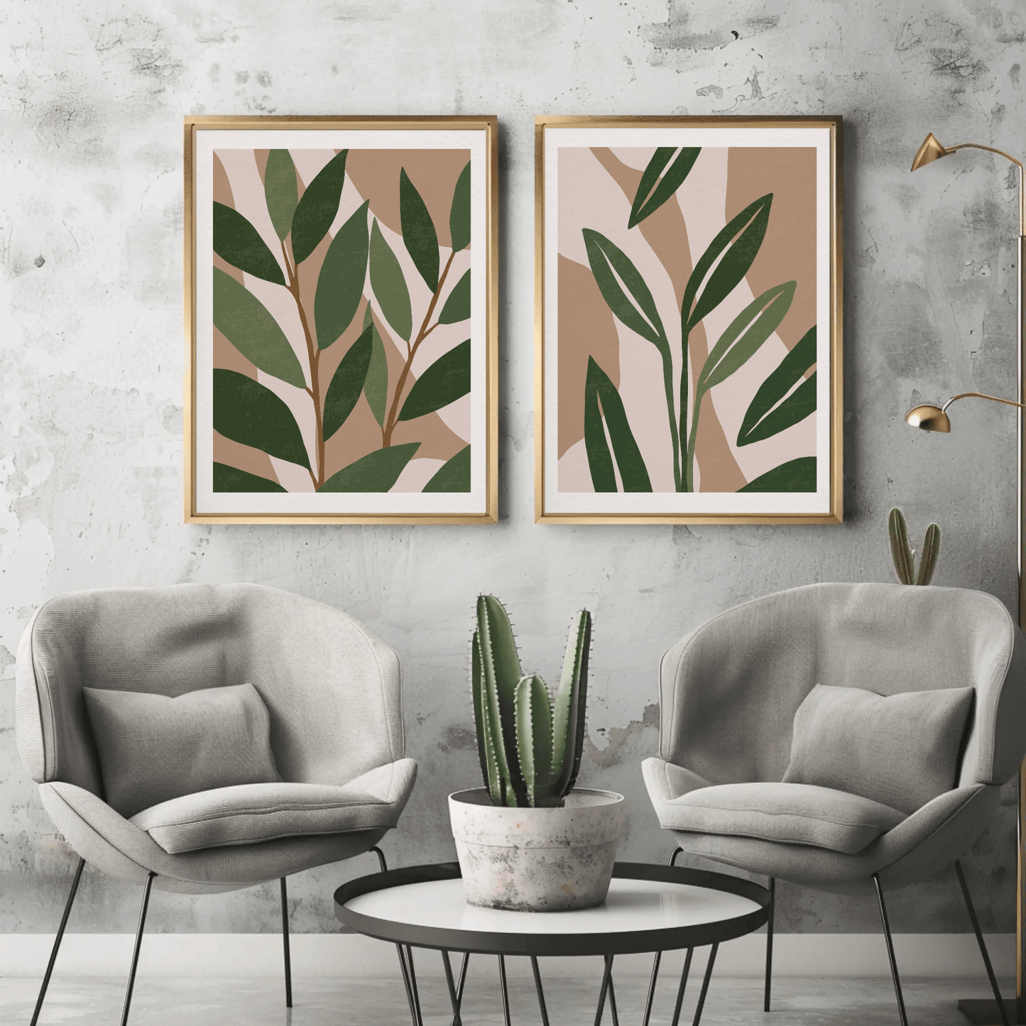 Lush Foliage Haven Wall Art- Set of 2