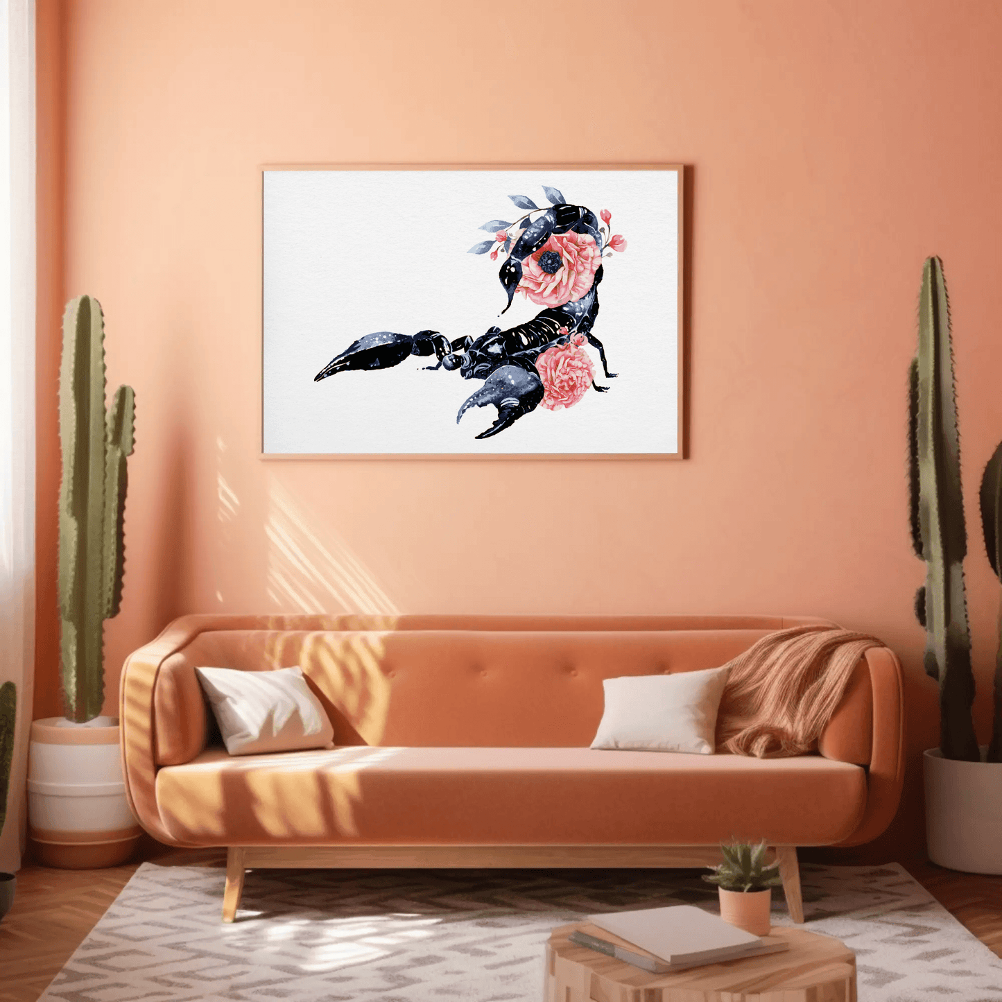 Elegant Floral Scorpion Wall Art