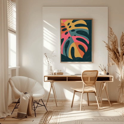 Bold Blossom Delight Leaf Wall Art