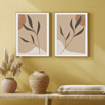 Whimsical Plant Medley Wall Art- Set of 2