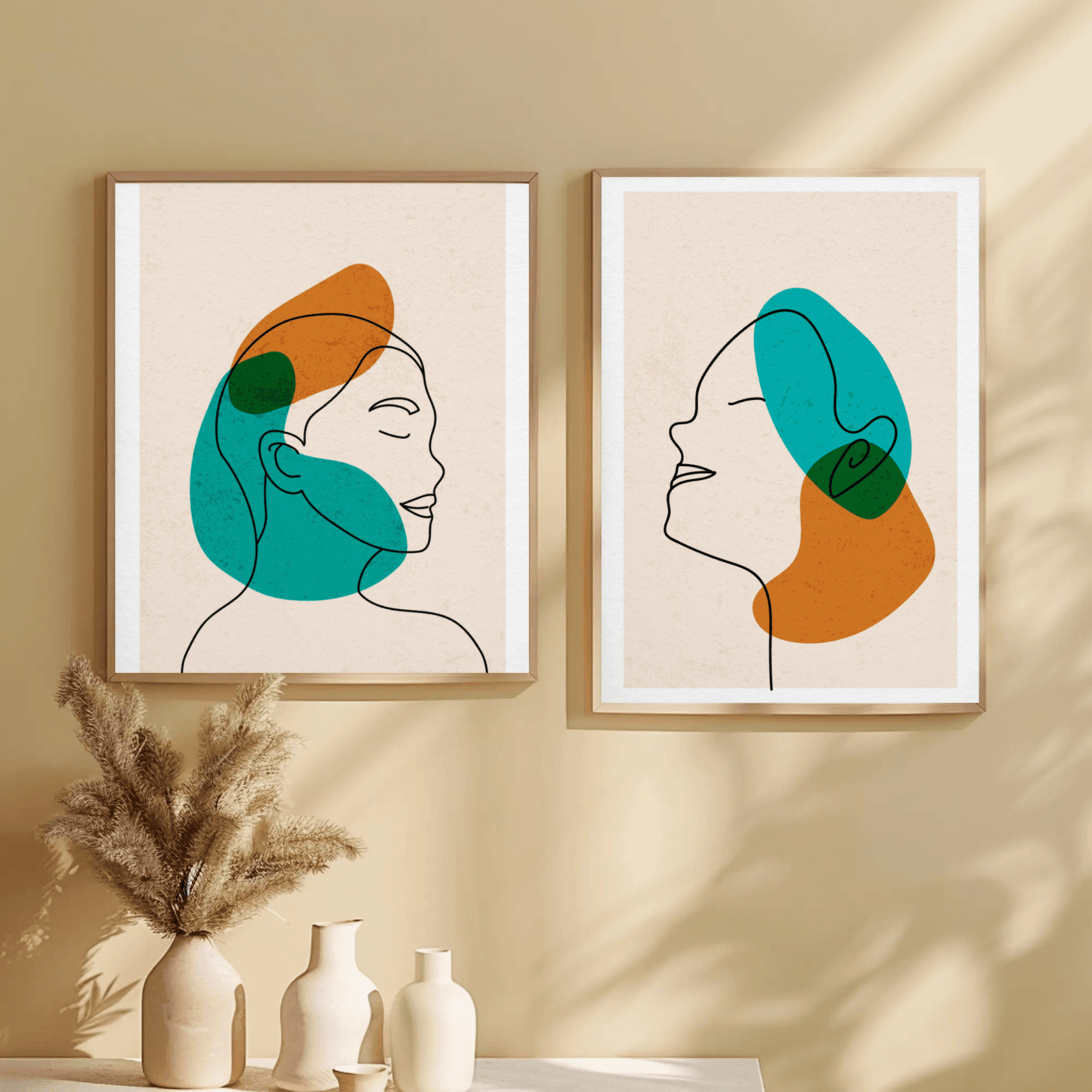 Serenity of Man and Woman Wall Art- Set of 2