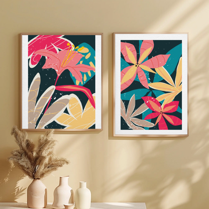 Radiant Flower Burst Wall Art- Set of 2