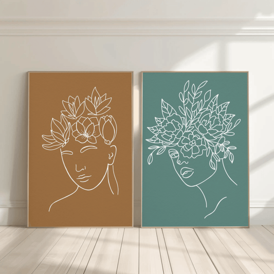 Infinite Connection Faces Wall Art- Set of 2