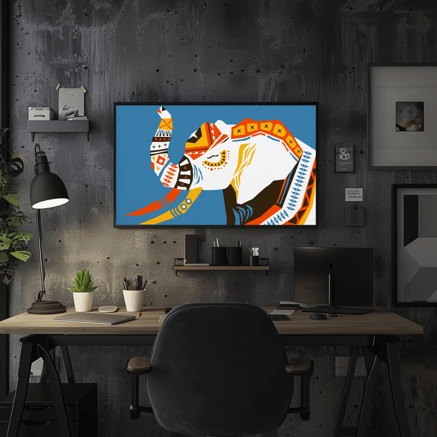 Painted Elephant Wall Art