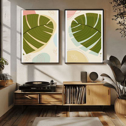 Minimalist Botanical Bliss Wall Art- Set of 2