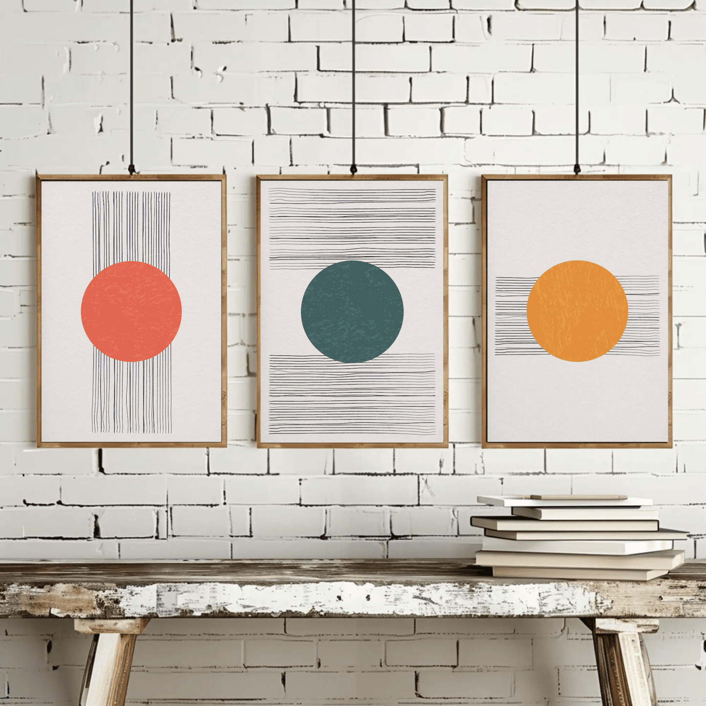 Lunaire - Moon and Lines Abstract Wall Art