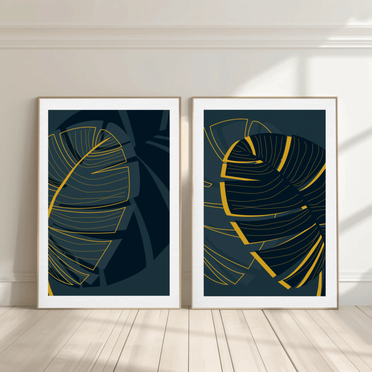 Leafy Elegance Minimalistic Line Art- Set of 2