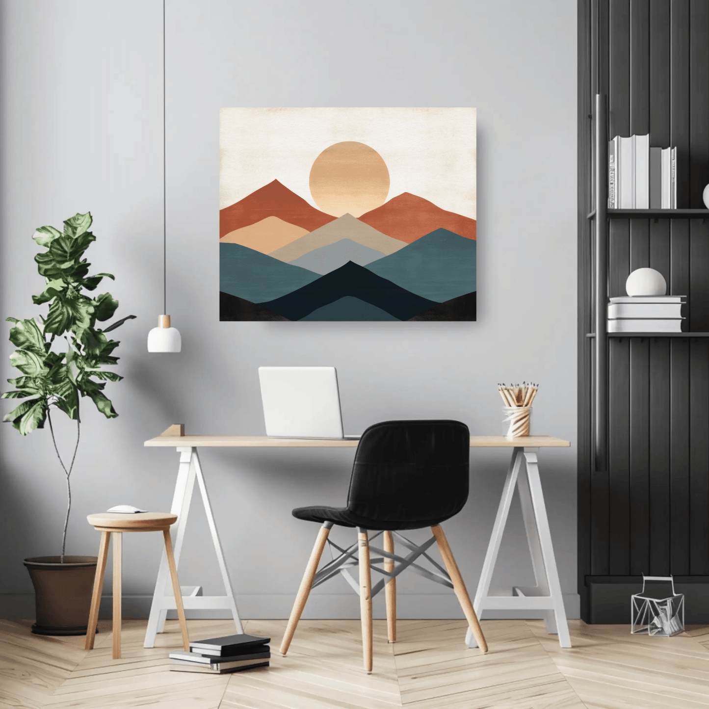 Sunny Mountains Landscape Wall Art