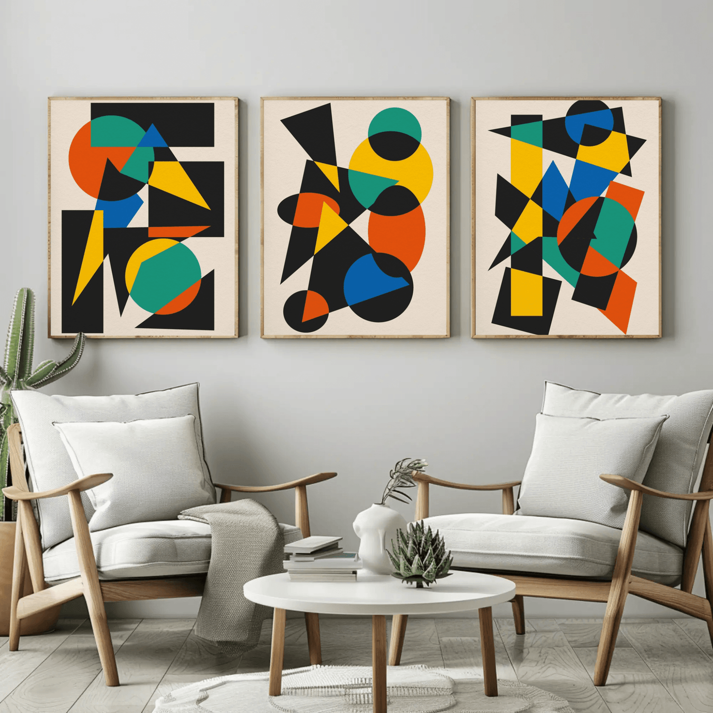 Primordial - Minimal Retro Geometric Contemporary Art Abstract Wall Art