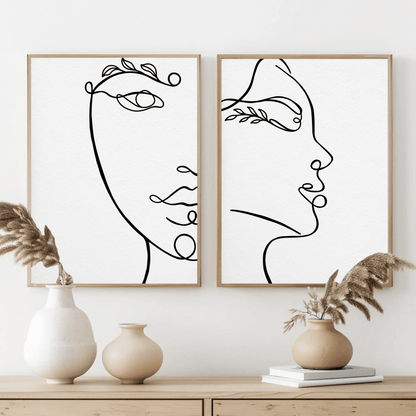 Strength of Unity Faces Wall Art- Set of 2