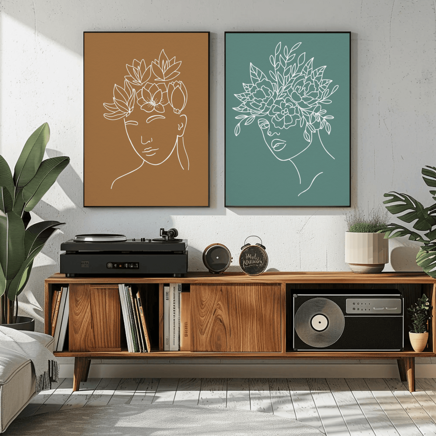 Infinite Connection Faces Wall Art- Set of 2