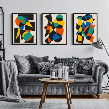 Primordial - Minimal Retro Geometric Contemporary Art Abstract Wall Art