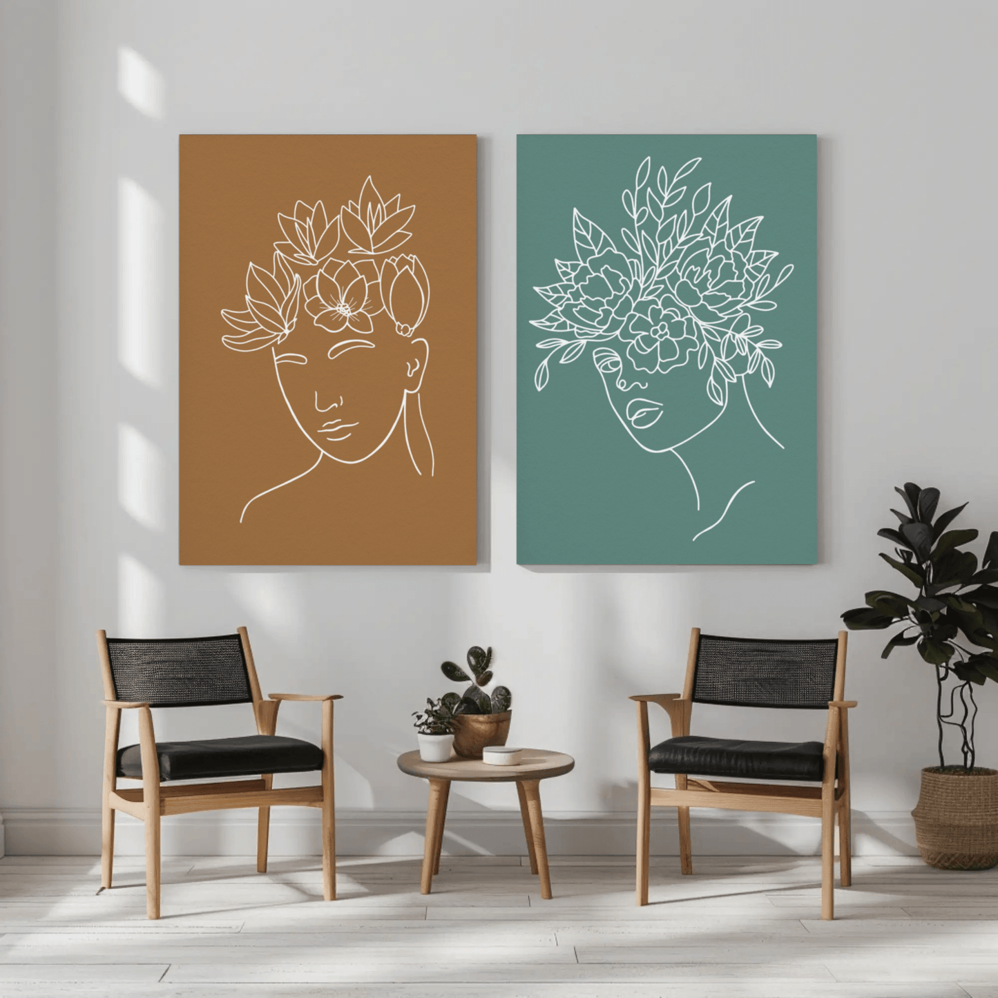 Infinite Connection Faces Wall Art- Set of 2