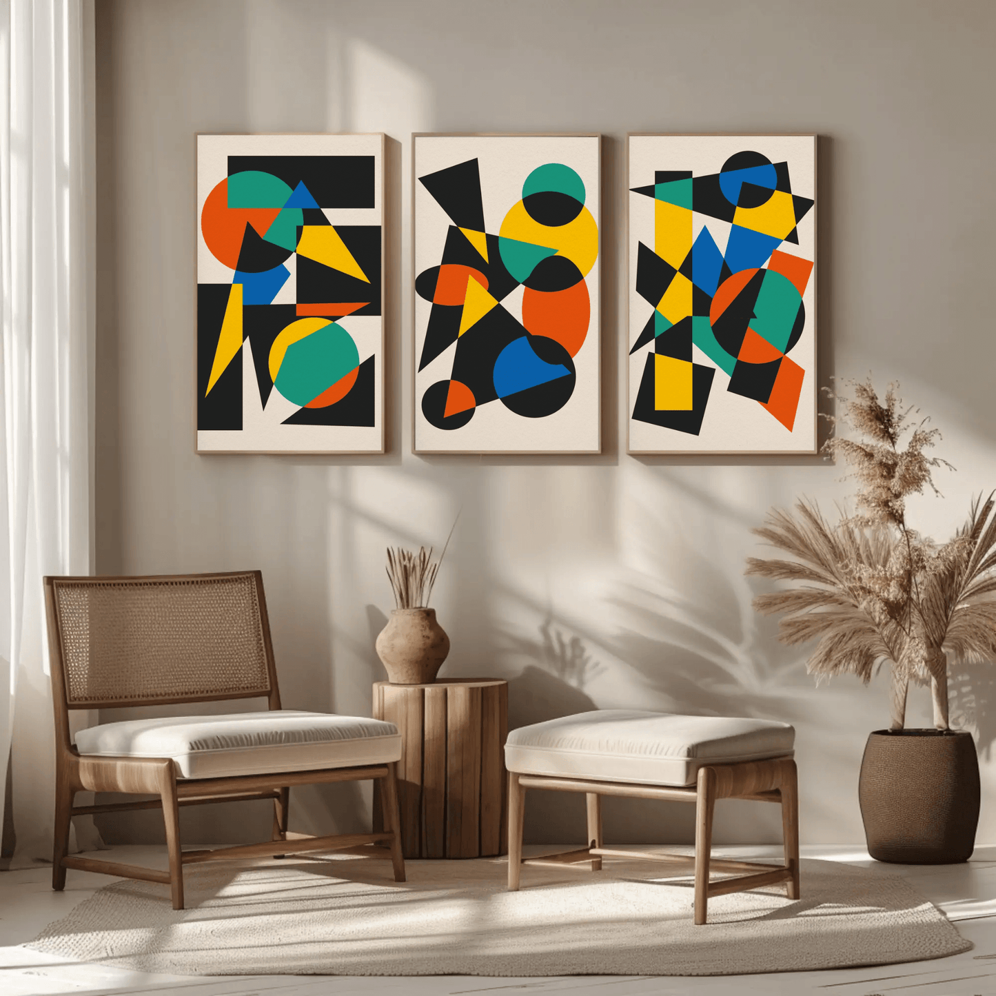 Primordial - Minimal Retro Geometric Contemporary Art Abstract Wall Art