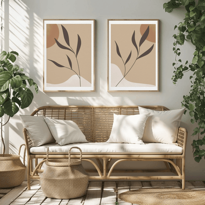 Whimsical Plant Medley Wall Art- Set of 2