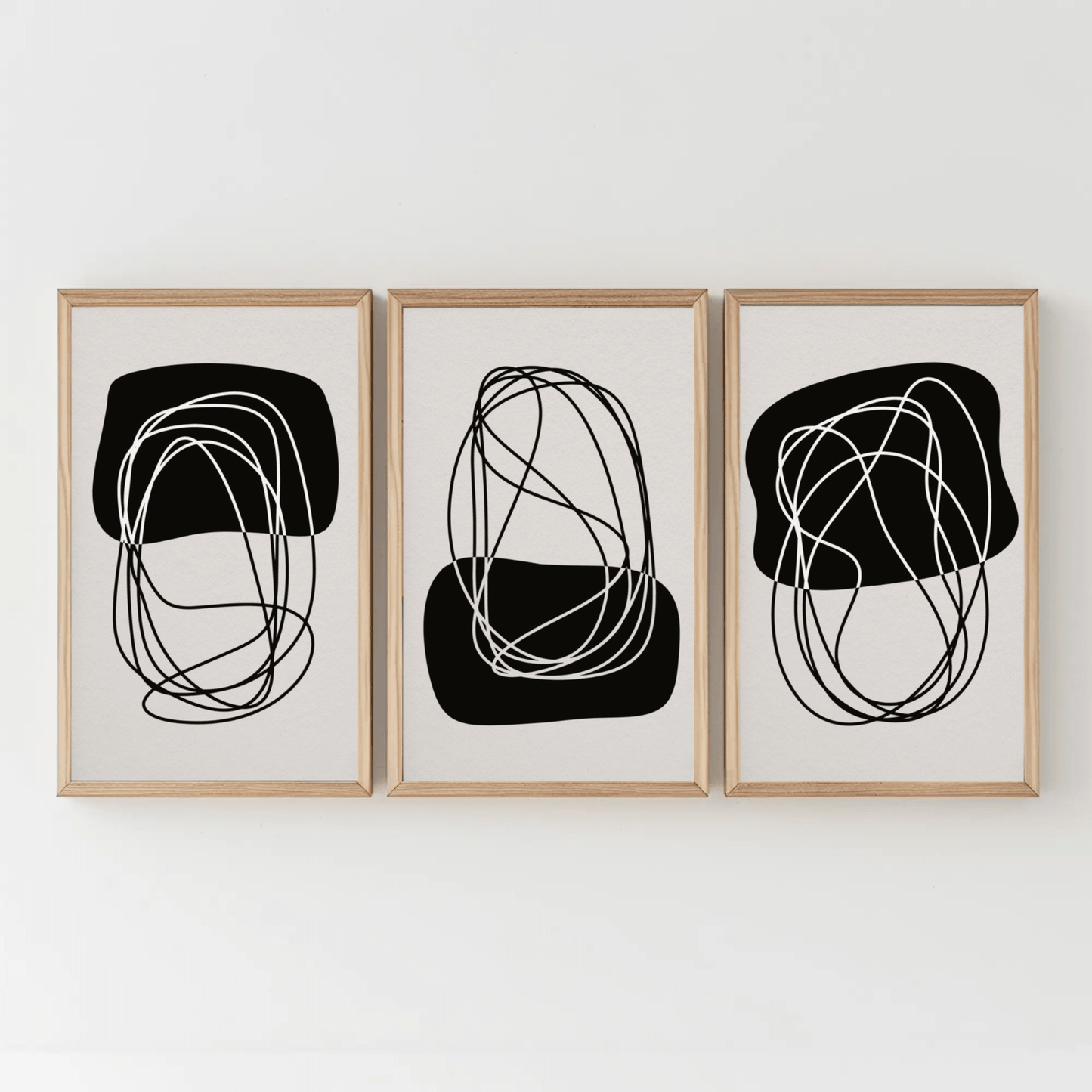 Arte de Lineas - Minimalist Monotone Lines Abstract Wall Art