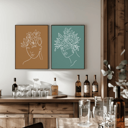 Infinite Connection Faces Wall Art- Set of 2