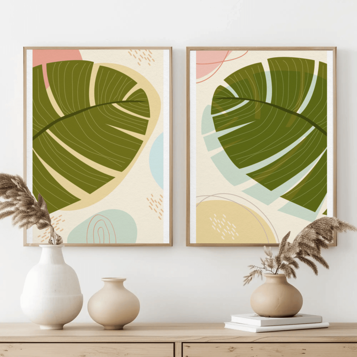 Minimalist Botanical Bliss Wall Art- Set of 2