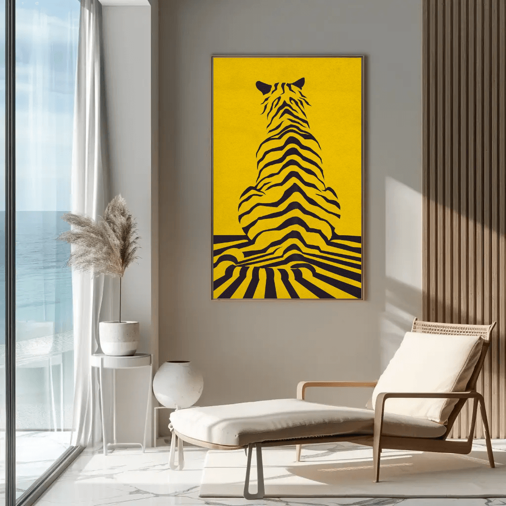 Yellow Tiger Line Wall Art