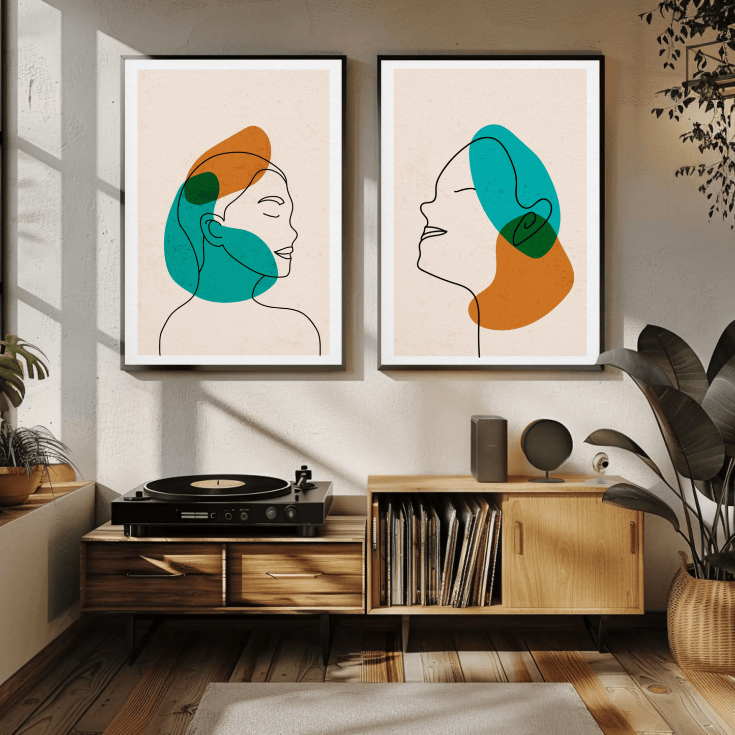 Serenity of Man and Woman Wall Art- Set of 2