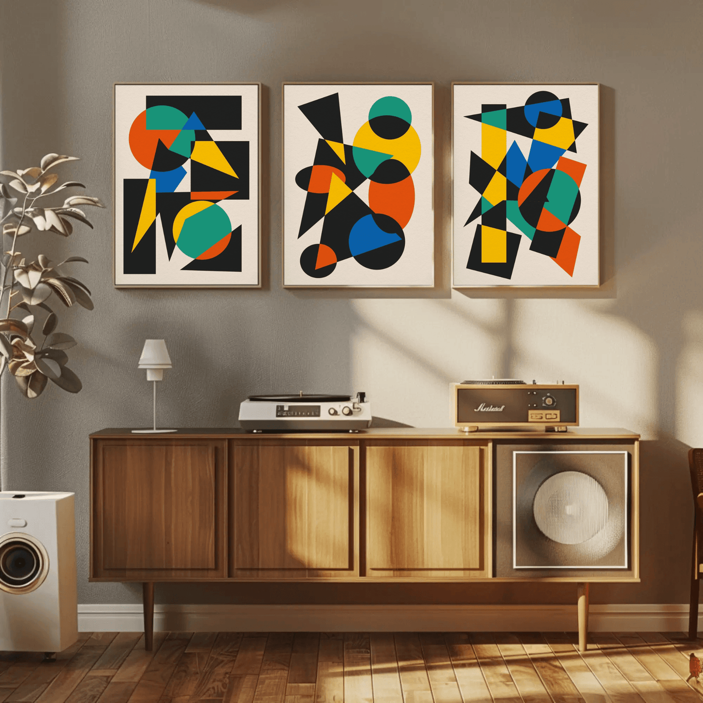 Primordial - Minimal Retro Geometric Contemporary Art Abstract Wall Art