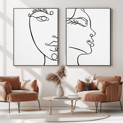 Strength of Unity Faces Wall Art- Set of 2