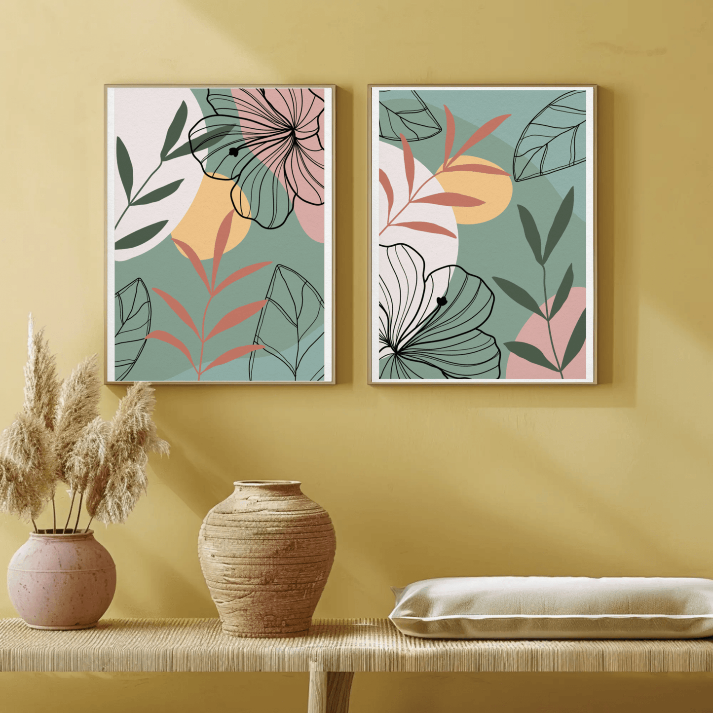 Blossoming Spectrum Wall Art- Set of 2