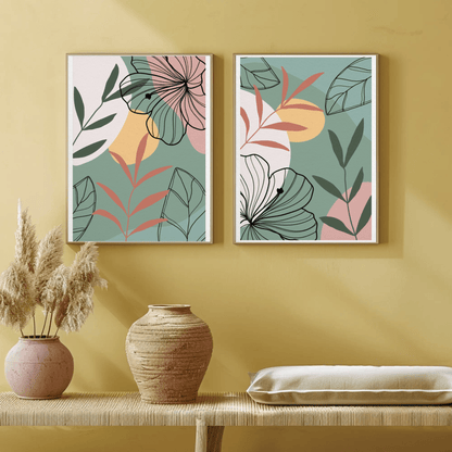 Blossoming Spectrum Wall Art- Set of 2