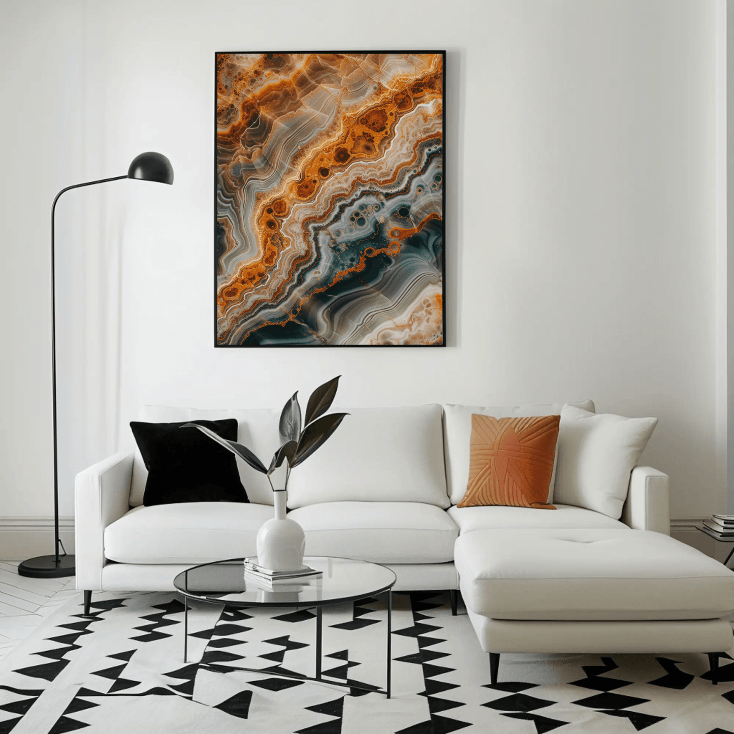 Golden Veins Marble Print Wall Art