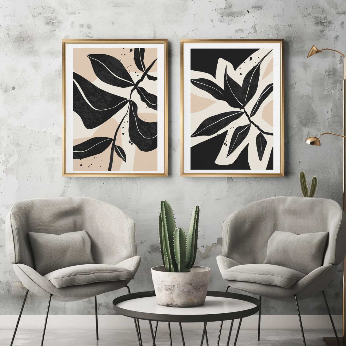 Verdant Oasis Botanical Wall Art- Set of 2