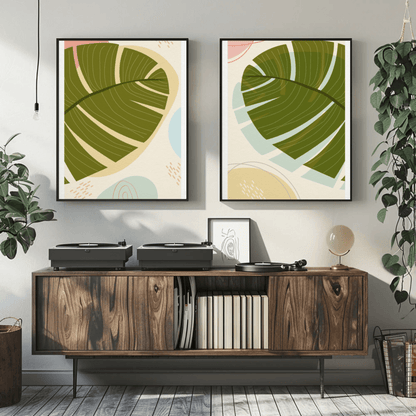 Minimalist Botanical Bliss Wall Art- Set of 2