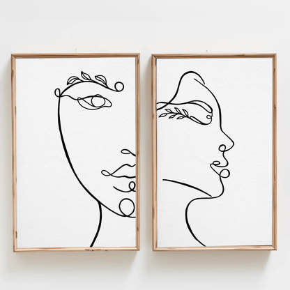 Strength of Unity Faces Wall Art- Set of 2