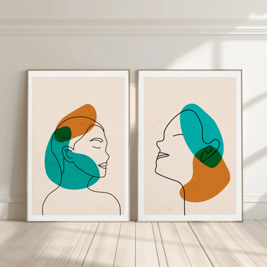 Serenity of Man and Woman Wall Art- Set of 2