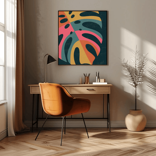 Bold Blossom Delight Leaf Wall Art