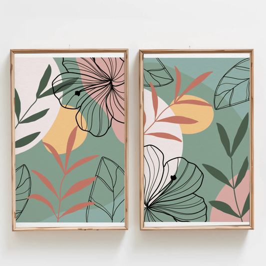 Blossoming Spectrum Wall Art- Set of 2