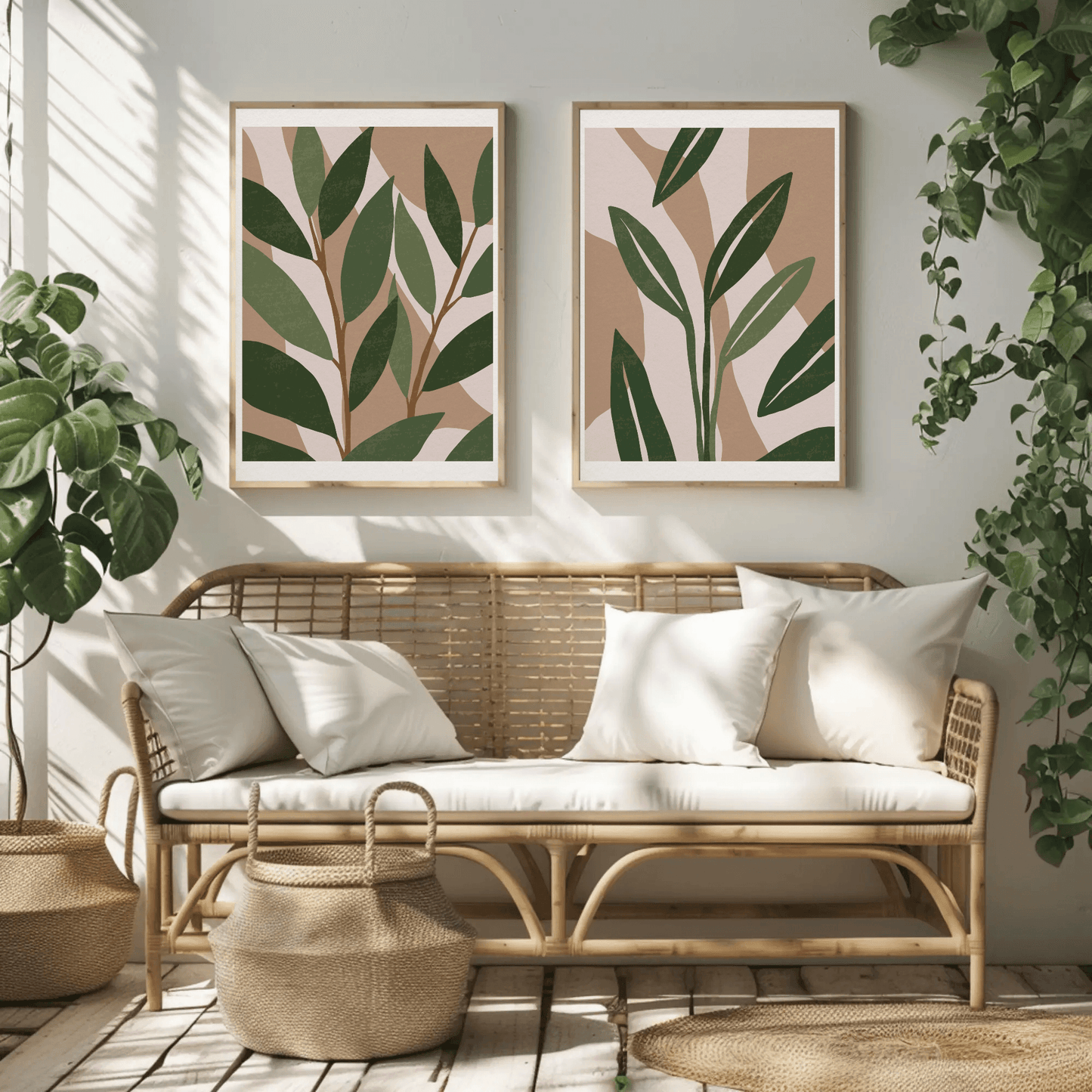 Lush Foliage Haven Wall Art- Set of 2