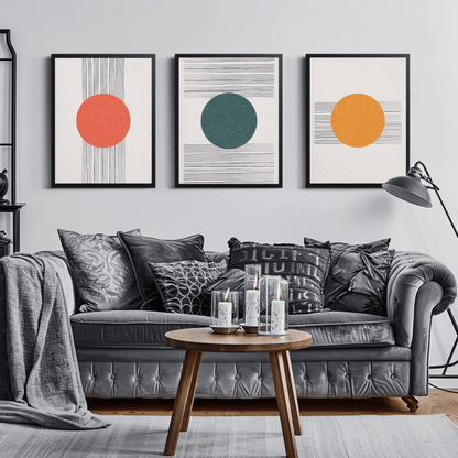 Lunaire - Moon and Lines Abstract Wall Art